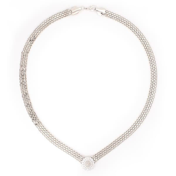 Gianni Argento 1/10ctw. Diamond Link Collar Necklace - image 