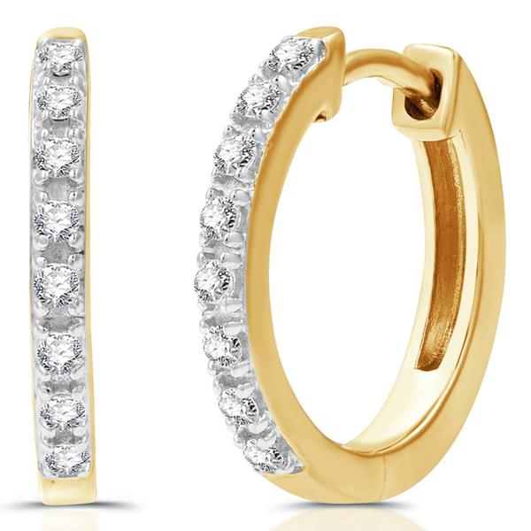 Nova Star® Lab Grown Diamond Gold Plated Circle Hoop Earring Set