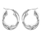 Roman Silver-Tone Triple Twist Hoop Earrings - image 1