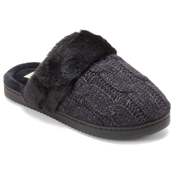 Womens Dearfoams Cable Knit Scuff 45