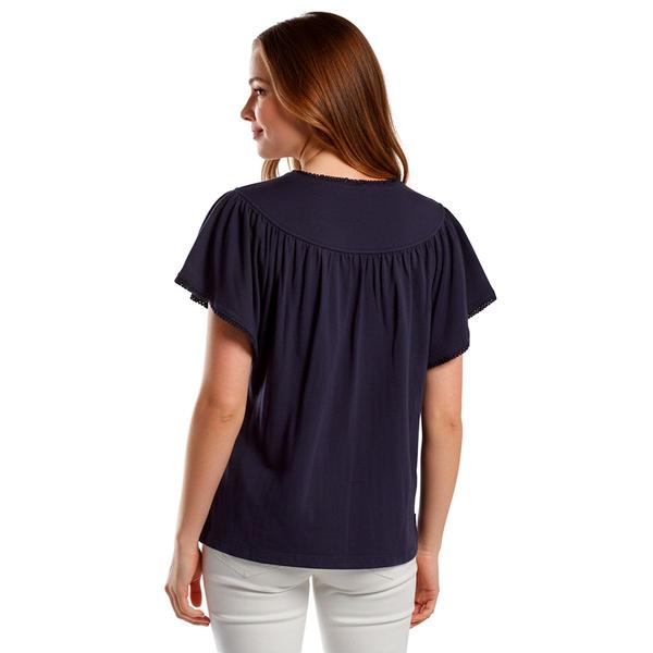 Womens Nautica Flutter Sleeve Solid Knit Blouse