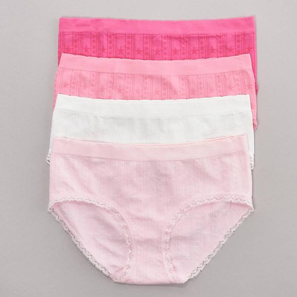 Girls (7-16) René Rofé® Hera 4pk. Pink Seamless Underwear w/ Lace