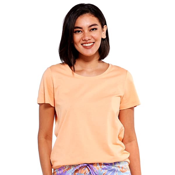 Womens Hue&#40;R&#41; Short Sleeve Solid Scoop Neck Tee - image 