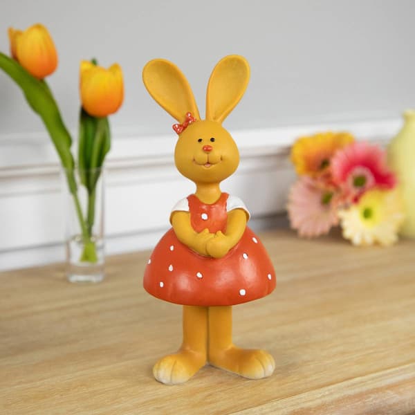 Northlight Seasonal Bunny Girl in Dress Easter Garden Statue