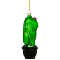 Northlight Green Cactus with Flower Glass Christmas Ornament - image 4