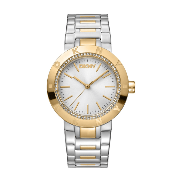 Womens DKNY Eastside Logo Gold Two-Tone Watch - DK1L023M0055 - image 