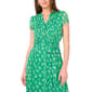 Petite MSK Short Sleeve Floral Chiffon Pintuck A-Line Dress - image 3