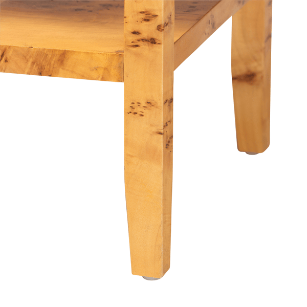 bali & pari Ghina Modern Real Burl Wood 1-Drawer Nightstand