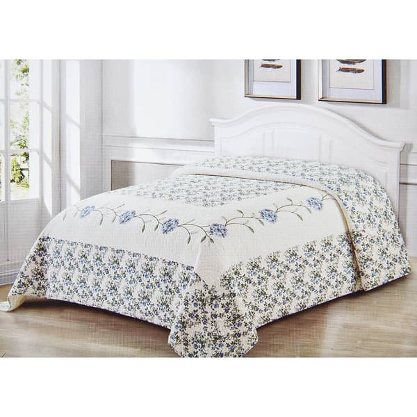 Carnation Embroidered Bedspread