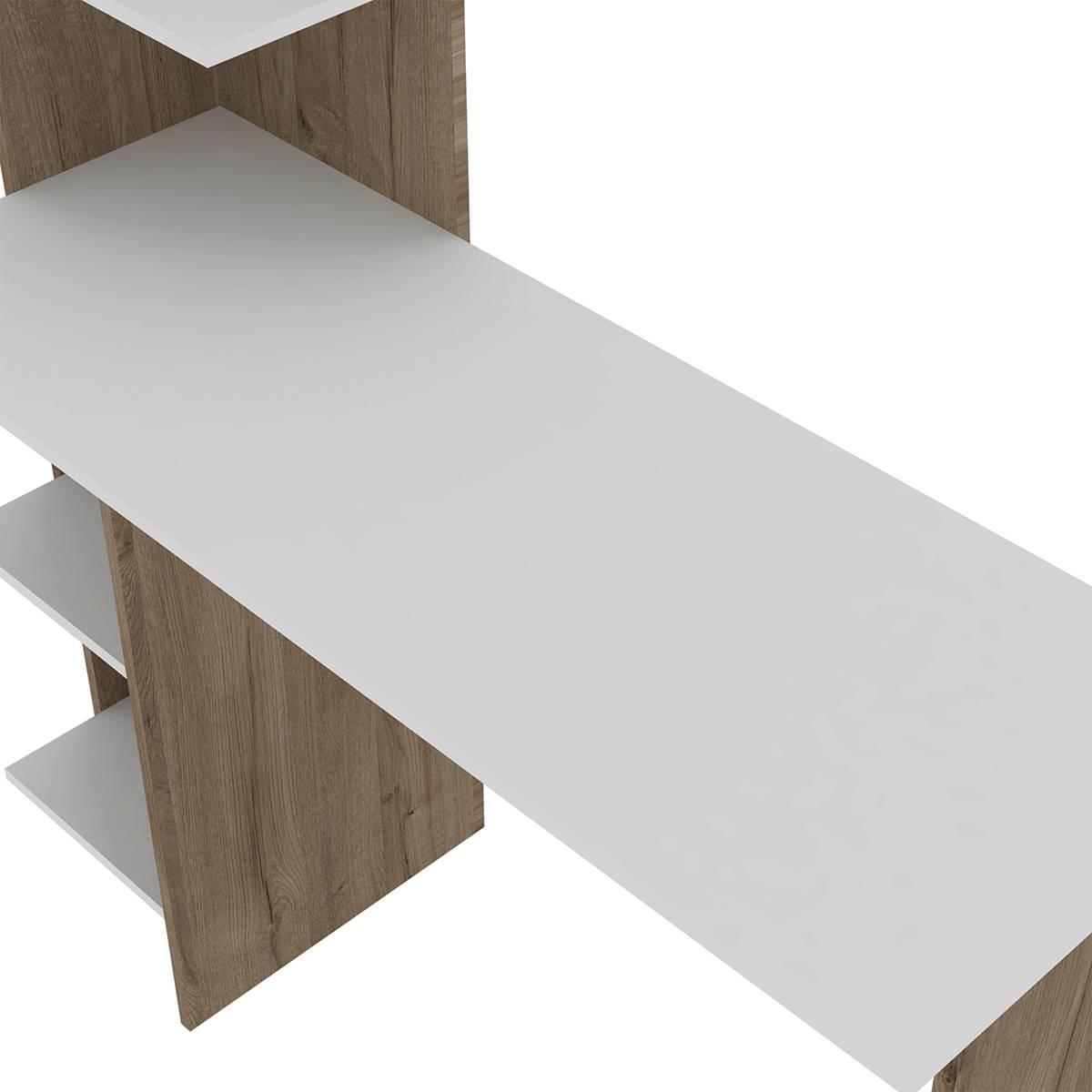 FM FURNITURE 4-Tier Shelf Tecoa Desk