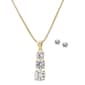 Gianni Argento Lab White Sapphire Halo Pendant & Earrings Set - image 1
