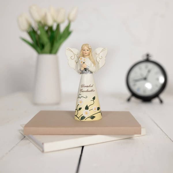 Pavilion Elements Grandmom Holding Daisies Figurine