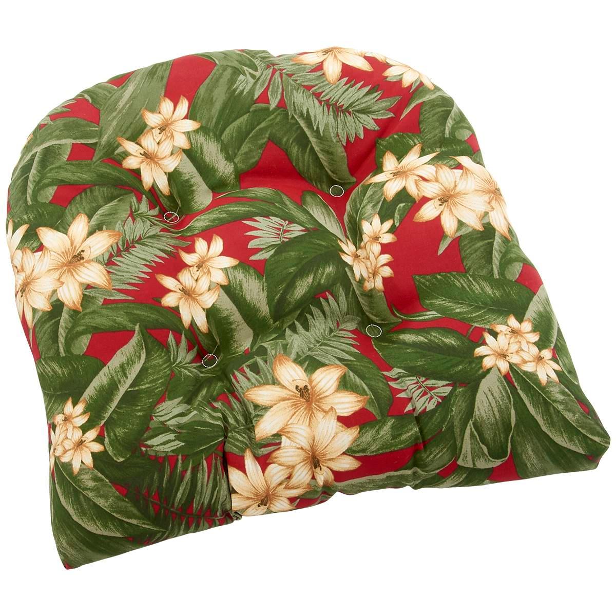 Jordan Manufacturing Floral Print Outdoor Wicker Chair...