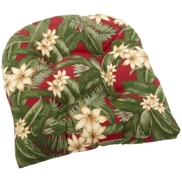 Jordan Manufacturing Floral Print Outdoor Wicker Chair Cushion - image 