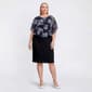 Plus Size Connected Apparel Floral Poncho Shift Dress - image 1
