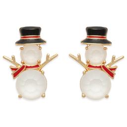 Crystal Stone Snowman Earrings