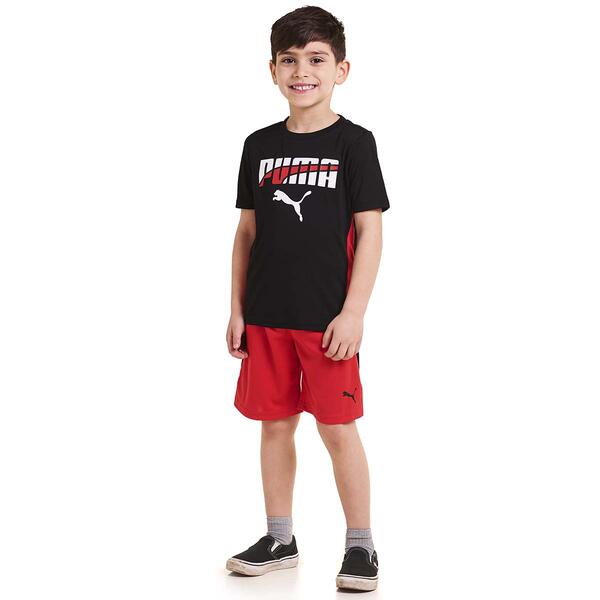 Boys &#40;4-7&#41; Puma&#40;R&#41; 2pc. Interlock Mesh Shorts Set - image 