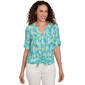 Plus Size Ruby Rd. Paradise Cove Paradise Ikat Button Tie Front - image 1