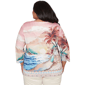 Plus Size Alfred Dunner Beachcomber Sunset Beach Keyhole Blouse - image 2