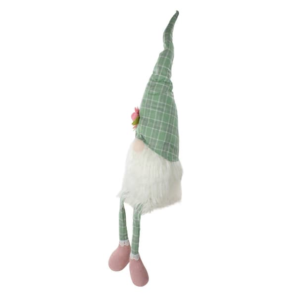 Northlight Seasonal Sitting Spring Floral Plaid Gnome Figurine