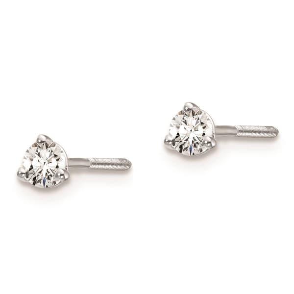 Pure Fire 14kt. White Gold Screwback 1/5ctw. Lab Diamond Earrings