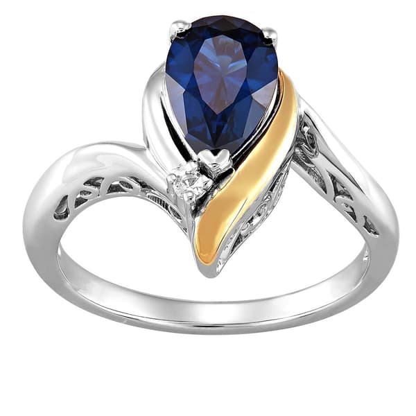 Gemstone Classics&#40;tm&#41; Created Sapphire 10kt. Sterling Silver Ring - image 