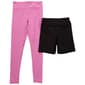 Girls (7-12) 90 Degree(R) by Reflex 2pk. Lux Leggings/Bike Shorts - image 1