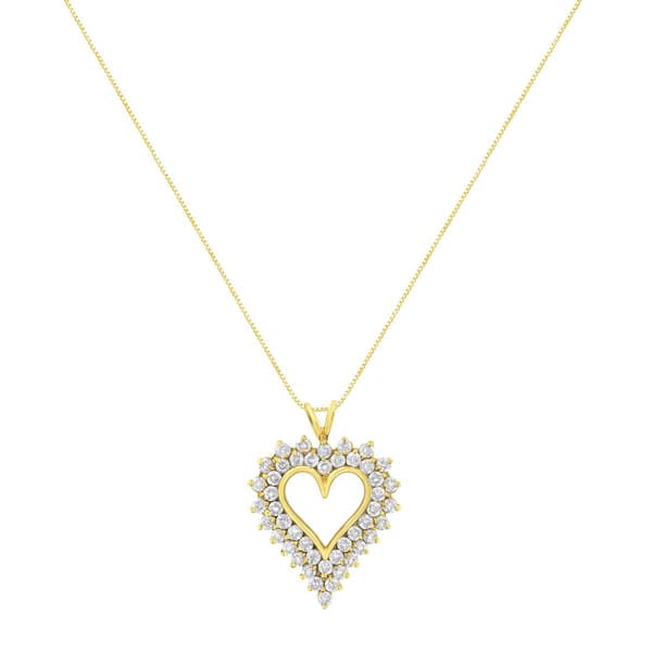 Haus of Brilliance 14kt. Gold 4ctw. Diamond Cluster Heart Pendant