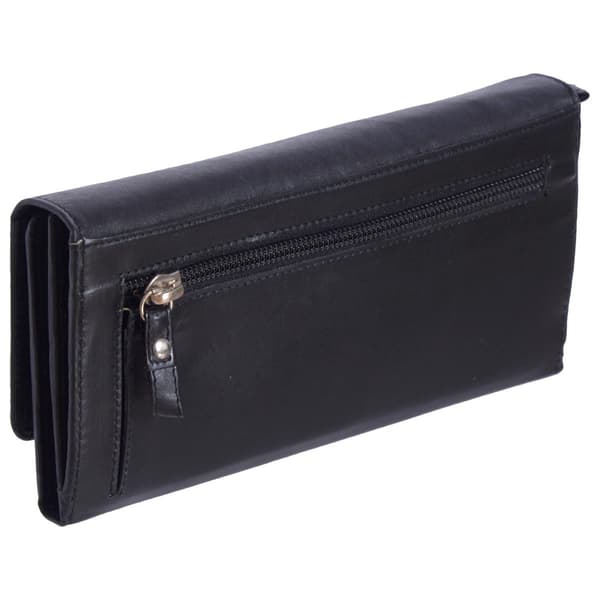 Womens Roots 73 Leather Checkbook Clutch Wallet