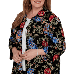 Plus Size Alfred Dunner Dinner Theater Paisley Two in One Blouse