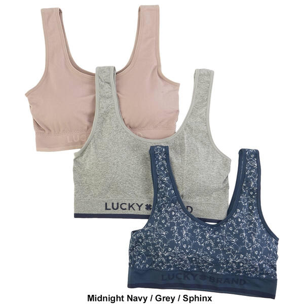 Womens Lucky Brand 3pk. Seamless Comfort Sports Bras LVD27154A