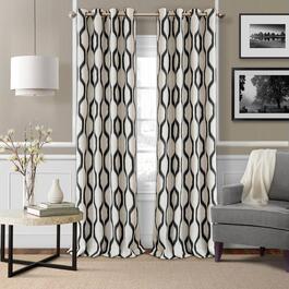 Elrene Renzo Ikat Geometric Linen Room Darkening Window Curtain