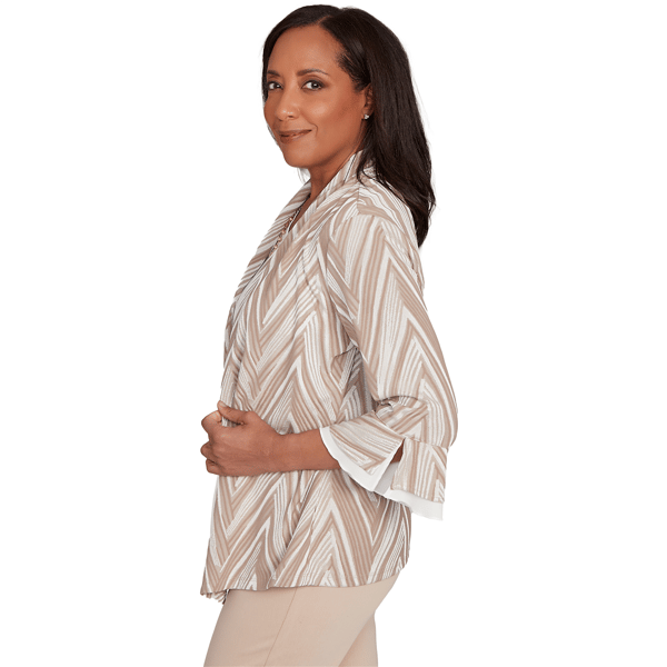 Womens Alfred Dunner Urban Legend Chevron Two In One Blouse