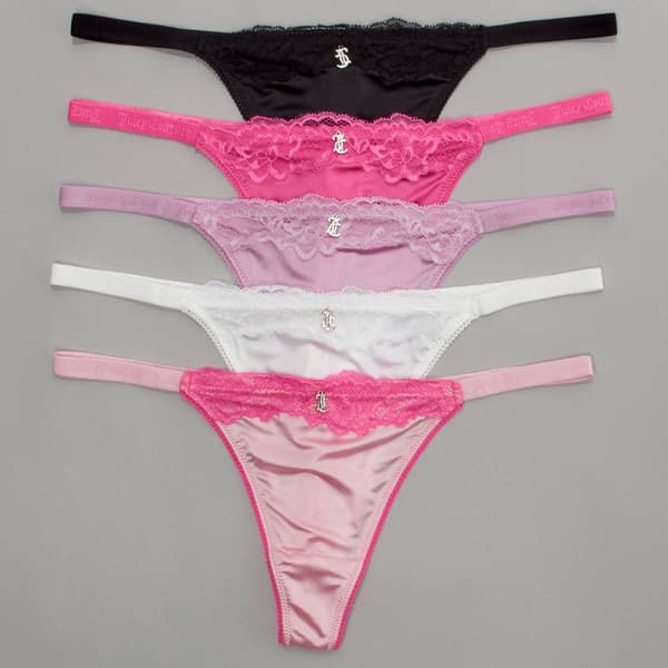 Womens Juicy Couture 5pk Lace Thong Panties JC1929-5PKC