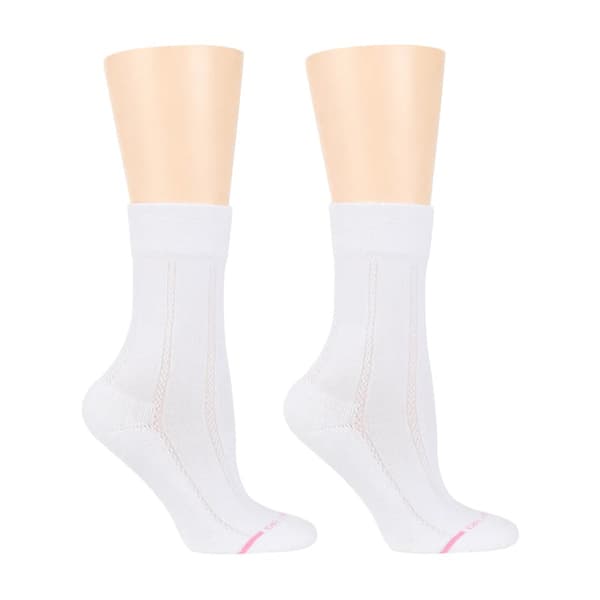 Womens Dr. Motion 2pk. Textured Diabetic Crew Socks - image 