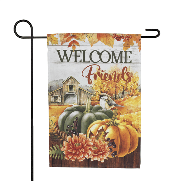 Northlight "Welcome Friends" Fall Harvest Garden Flag