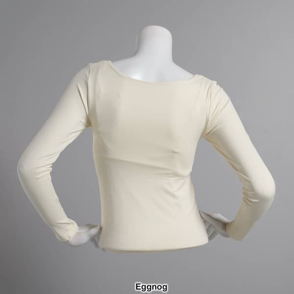 Juniors Wallflower Seamless Shelf Bra Long Sleeve Tee