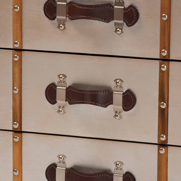 Baxton Studio Naylor Vintage Matte Bronze 3-Drawer Cabinet