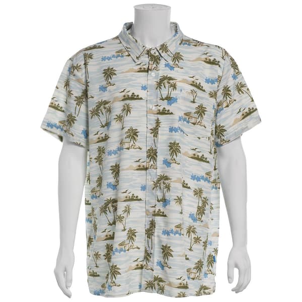 Young Mens VSTR Short Sleeve Stretch Button Down Shirt - White - image 