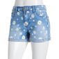 Juniors Poly Spandex High-Rise Daisy Denim Shorts - image 1