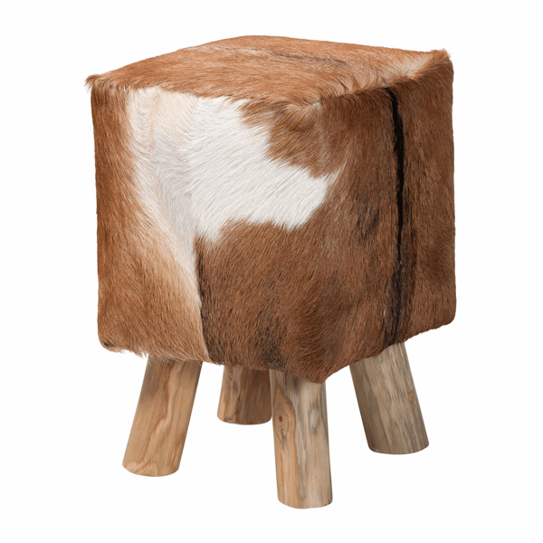 bali & pari Scotlyn Genuine Goat Leather Footstool - image 