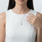 Saffron 2ctw. Moissanite Diamond Graduating Drop Pendant Necklace - image 2
