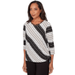 Womens Alfred Dunner Seville 3/4 Sleeve Diagonal Stripe Blouse - image 3