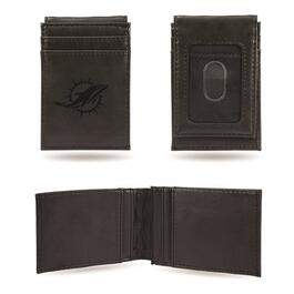 Mens NFL Miami Dolphins Faux Leather Front Pocket Wallet