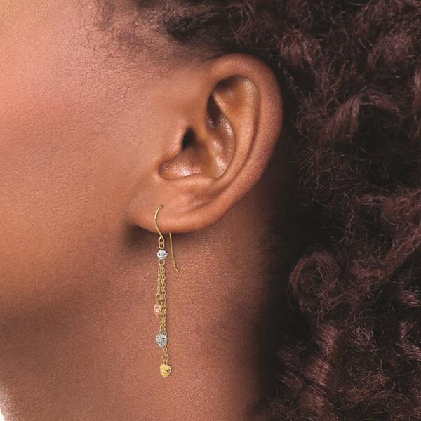 Gold Classics&#8482; 14kt. Tri-Color Heart Hook Earrings