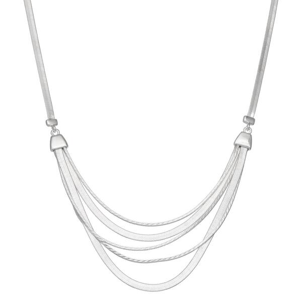 Napier Sparkling Chains Silver-Tone Multi-Row Necklace - image 
