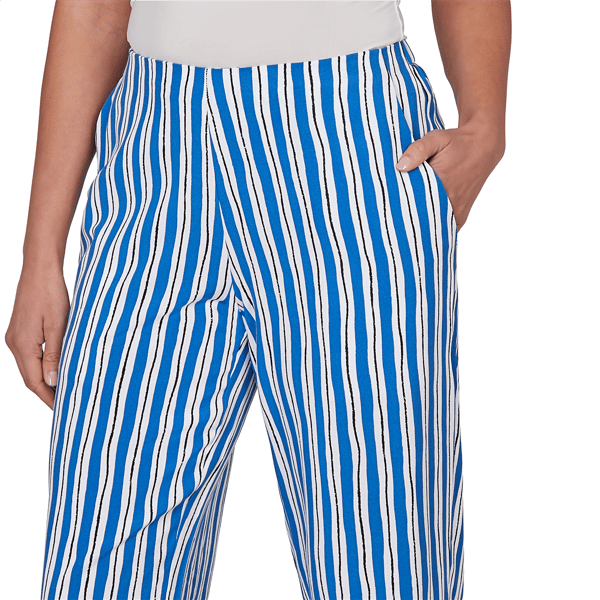 Womens Emaline Sapphire Serenade I Stripe Wide Leg Crop Pants