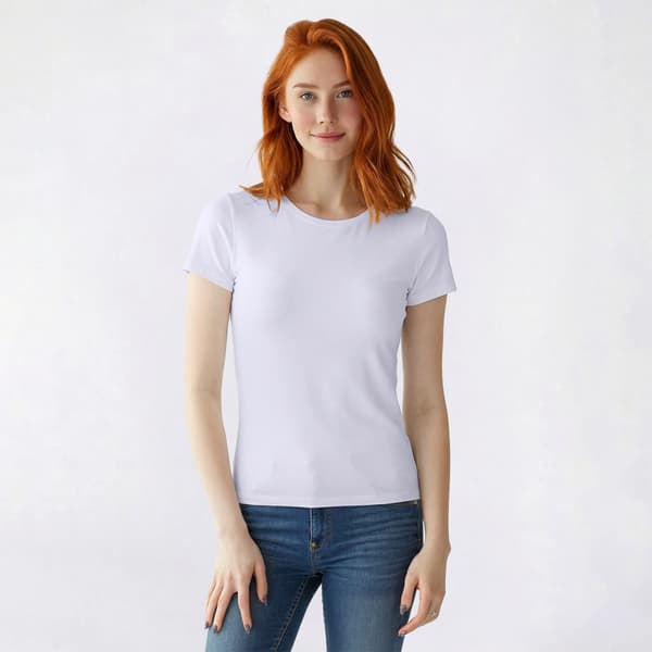 Juniors Derek Heart Hourglass Crew Neck Double Layer Tee