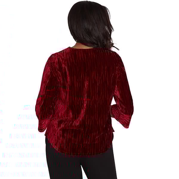 Womens Alfred Dunner Runway Ready Crushed Velvet Blouse