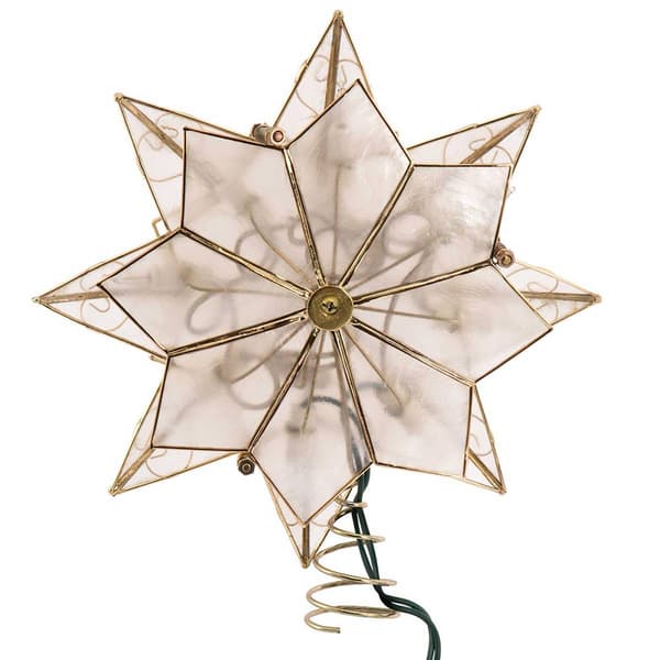Kurt Adler 10-Light Arabesque Capiz Star Treetop